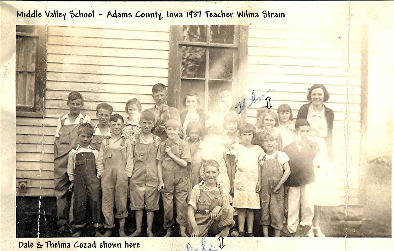 Middle Valley School class in 1937